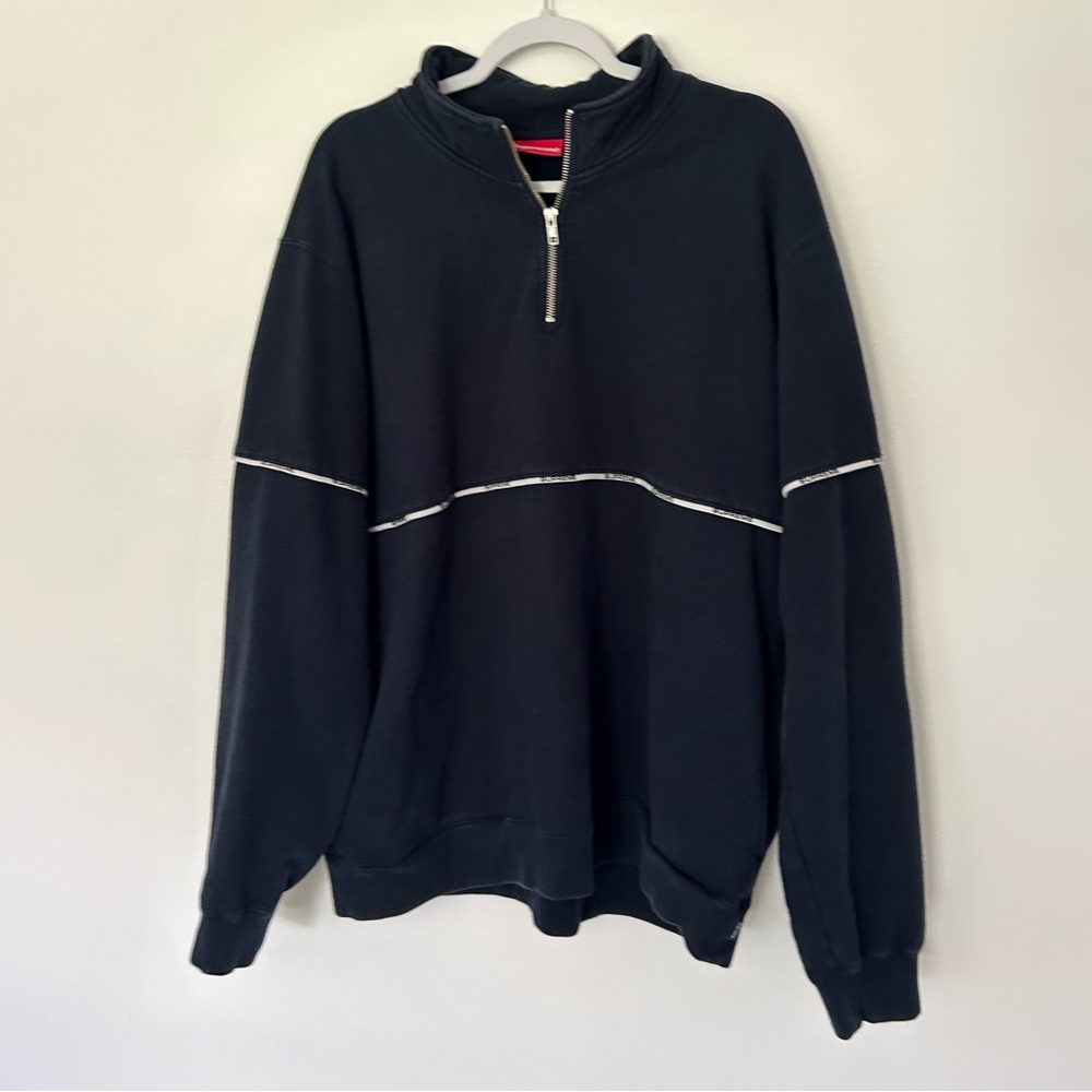 Supreme 2018 Logo Piping Half Zip Sweatshirt
